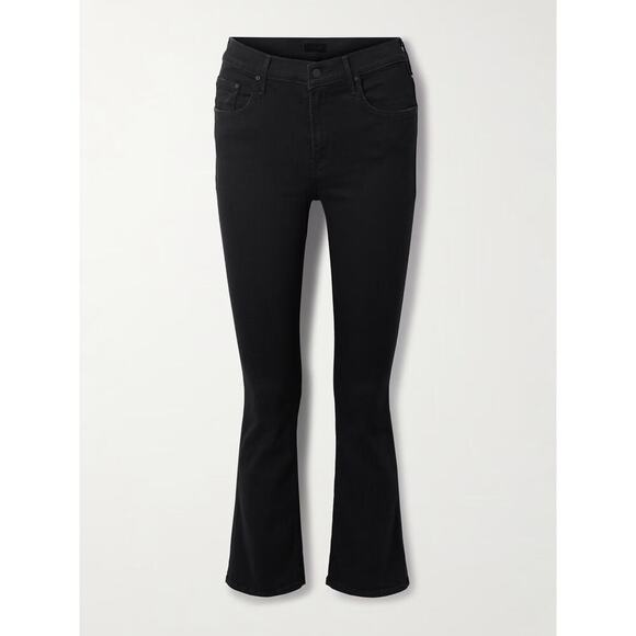 Mother Denim The Cruiser Flare Black Denim Jeans in Not Guilty Sz 26 - Picture 1 of 9